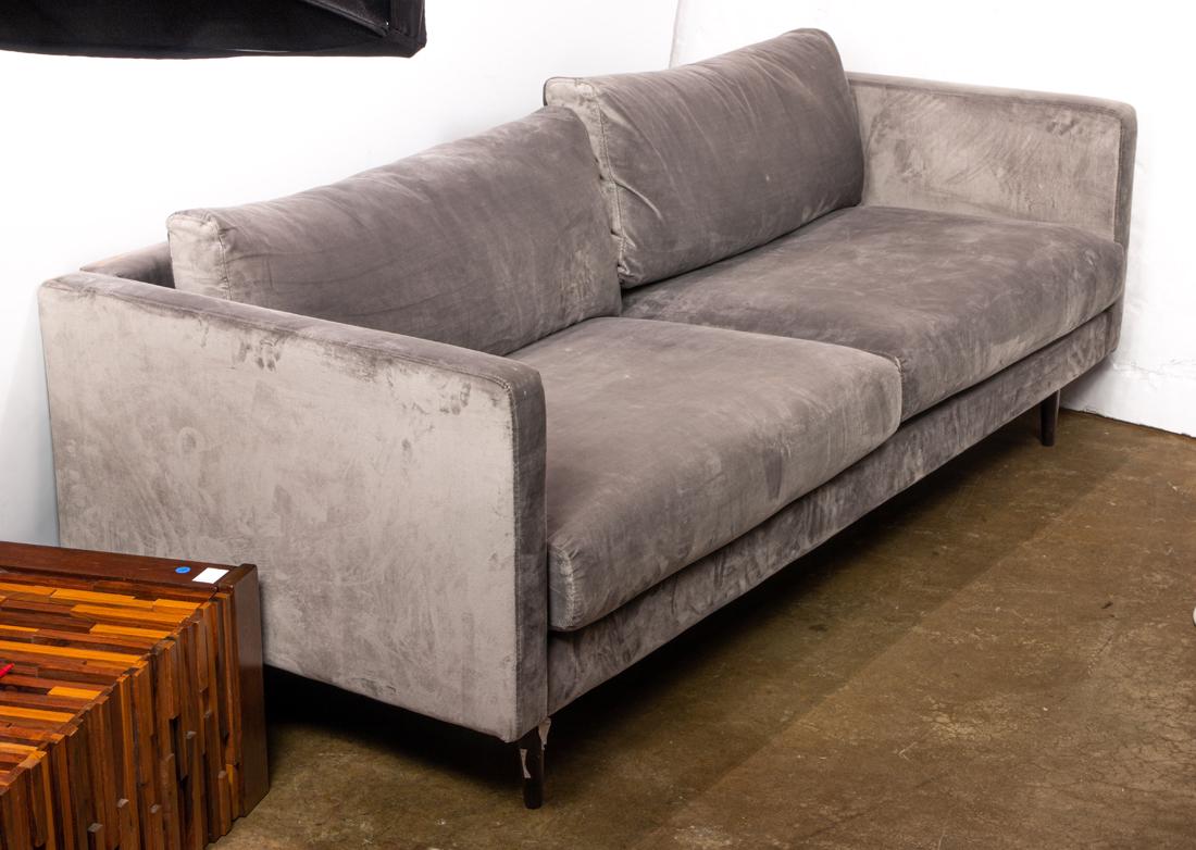 A Contemporary two seat suede sofa (1 of 1)