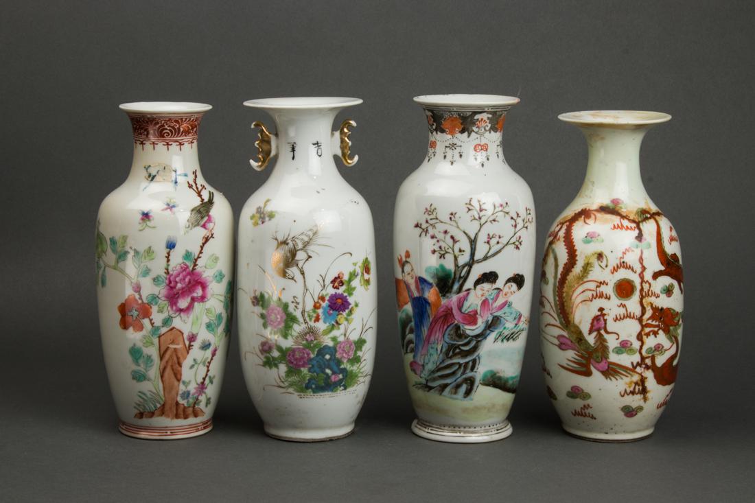 (lot of 4) Chinese enameled vases (1 of 2)