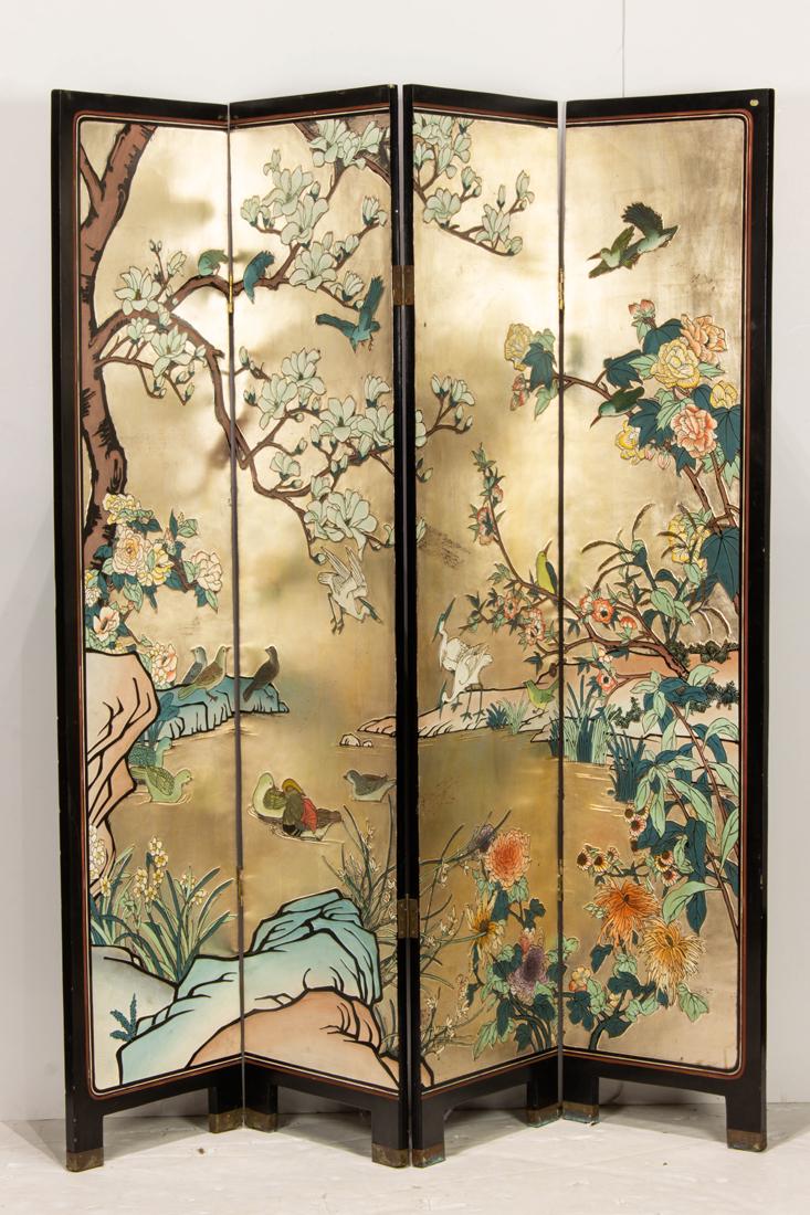Chinese four-panel coromandel screen (1 of 1)