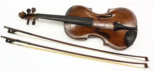 Violin, Tomasso Carcassi: Italian Violin, labeled LORO E TOMO CARCASSI, IN FIRENZE NELL ANNO 1764, ALL INSEGNA DEL GIGLIO, (Tomasso Carcassi, Florence), two-piece back of narrow curl, the plain ribs and scroll, the top of medi