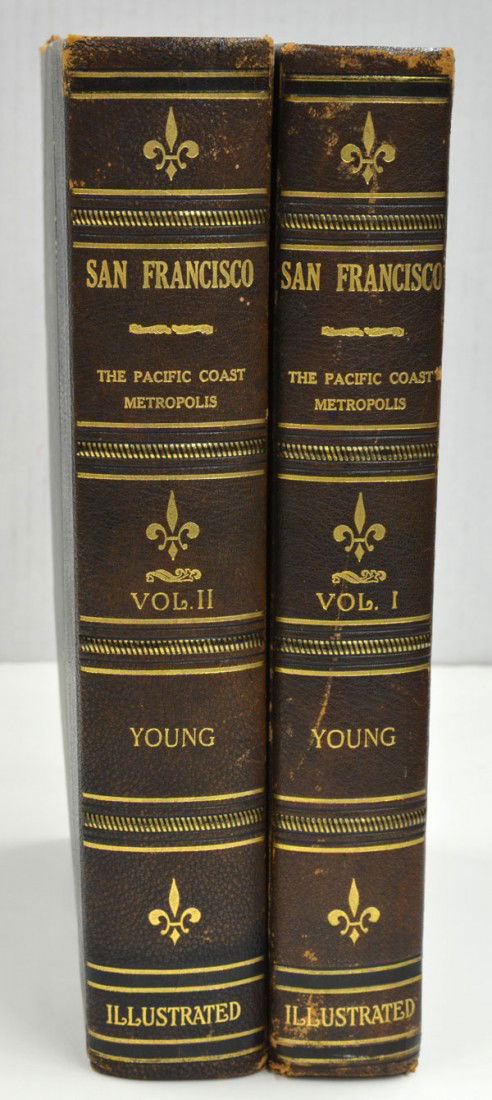 Books, San Francisco, John Young, 1912: (Lot of 2) Books, two volumes of San Francisco, A History of the Pacific Coast Metropolis, John Young, S.J. Clarke, Publishing Company, limited edition, signed by author, Edition number 197, dated Dec