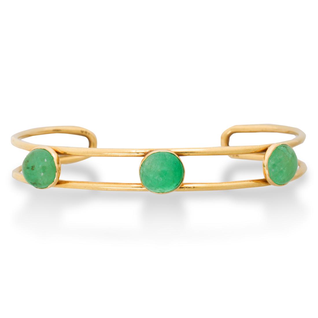 An emerald and eighteen karat gold bracelet, Tiffany & Co. (1 of 2)
