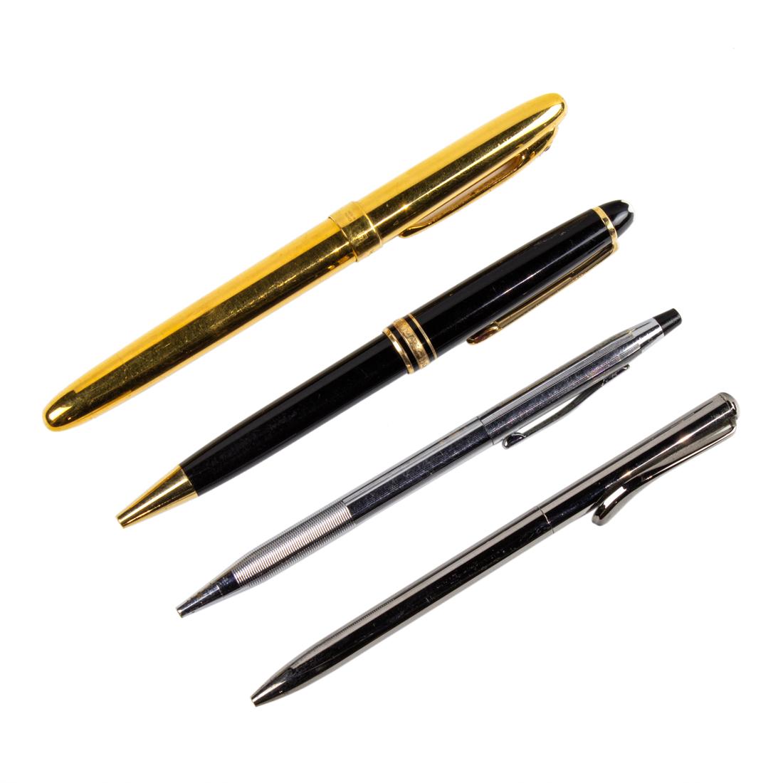 (Lot of 4) Designer pens by Yves Saint Laurent, Montblanc, Tiffany and Cross (1 of 2)