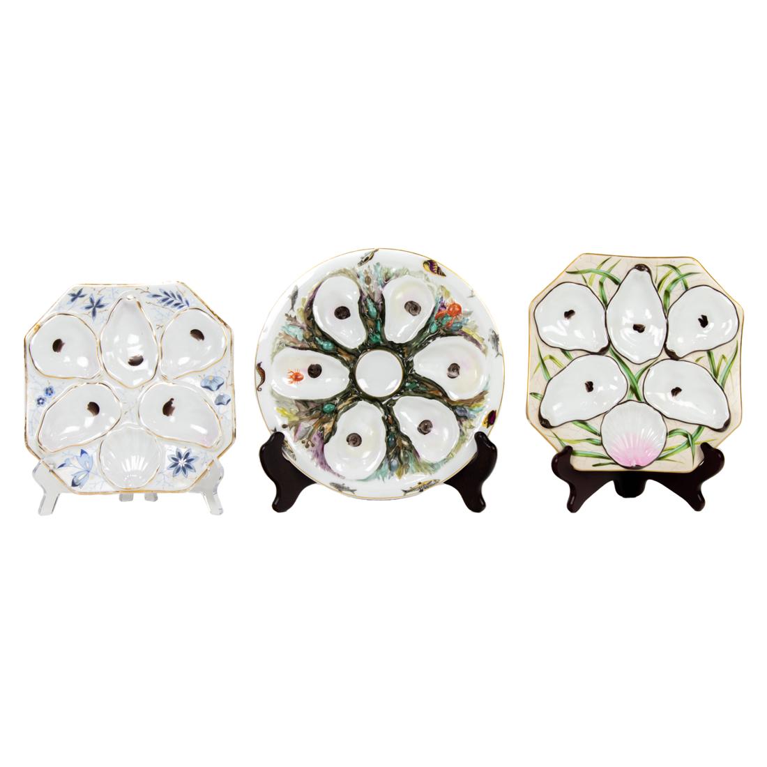 Collection of six porcelain oyster plates (1 of 7)