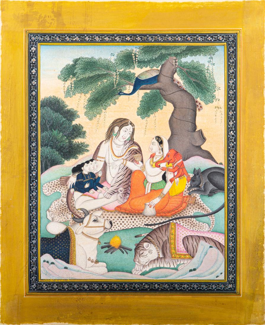 Indian Kangra miniature painting of a Subrahmanya (1 of 2)