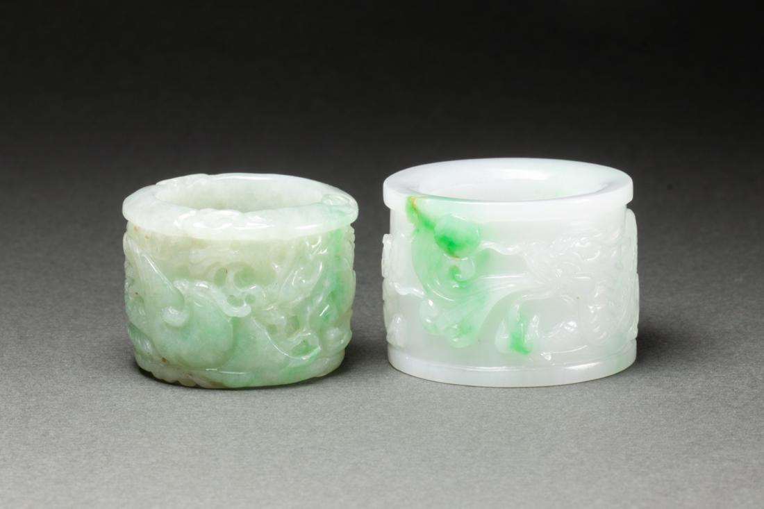 (lot of 2) Chinese jadeite archer's rings (1 of 1)