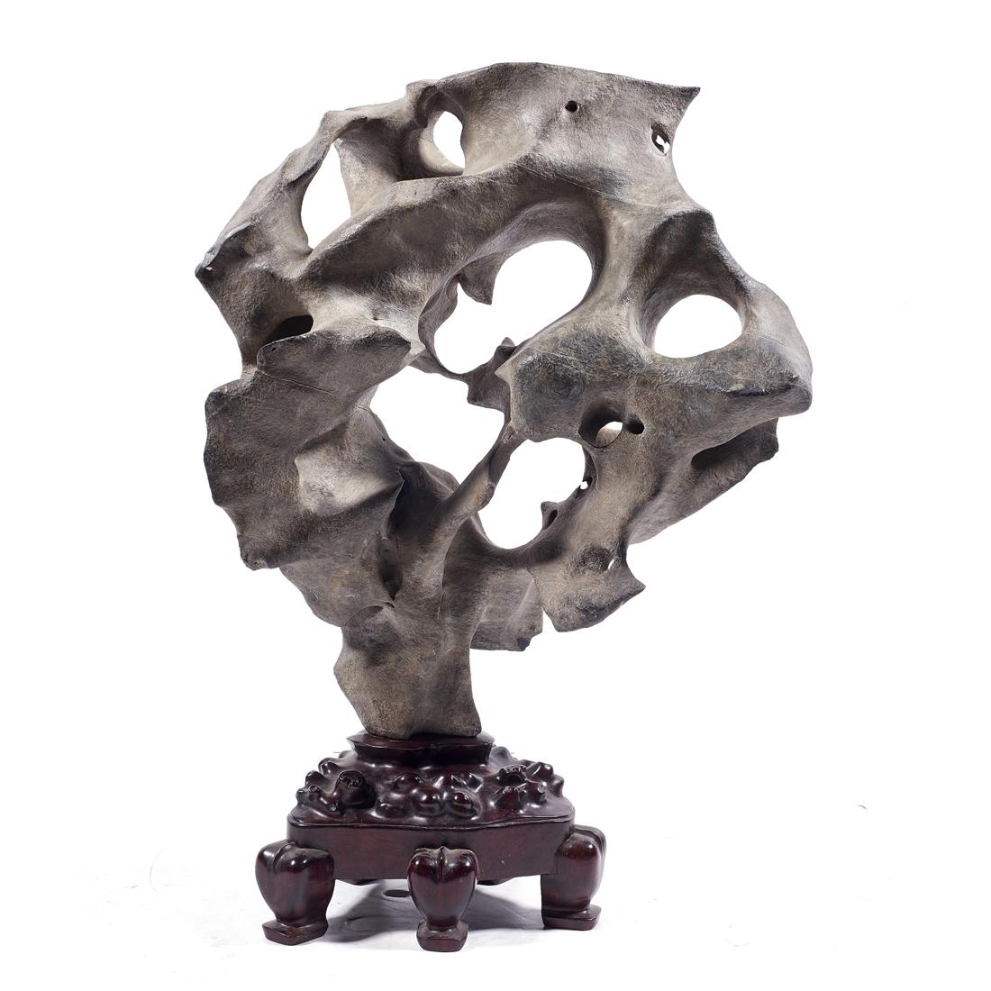 Chinese gray Lingbi limestone scholar's rock (1 of 2)