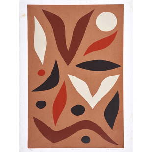 Print, John Coburn: John Coburn (Australian, 1925-2006), "Walbiri," 1984, screenprint, pencil signed lower right, titled lower center, edition 69/70, image: 28"h x 19"w, sheet (unframed): 30"h x 22.5"w