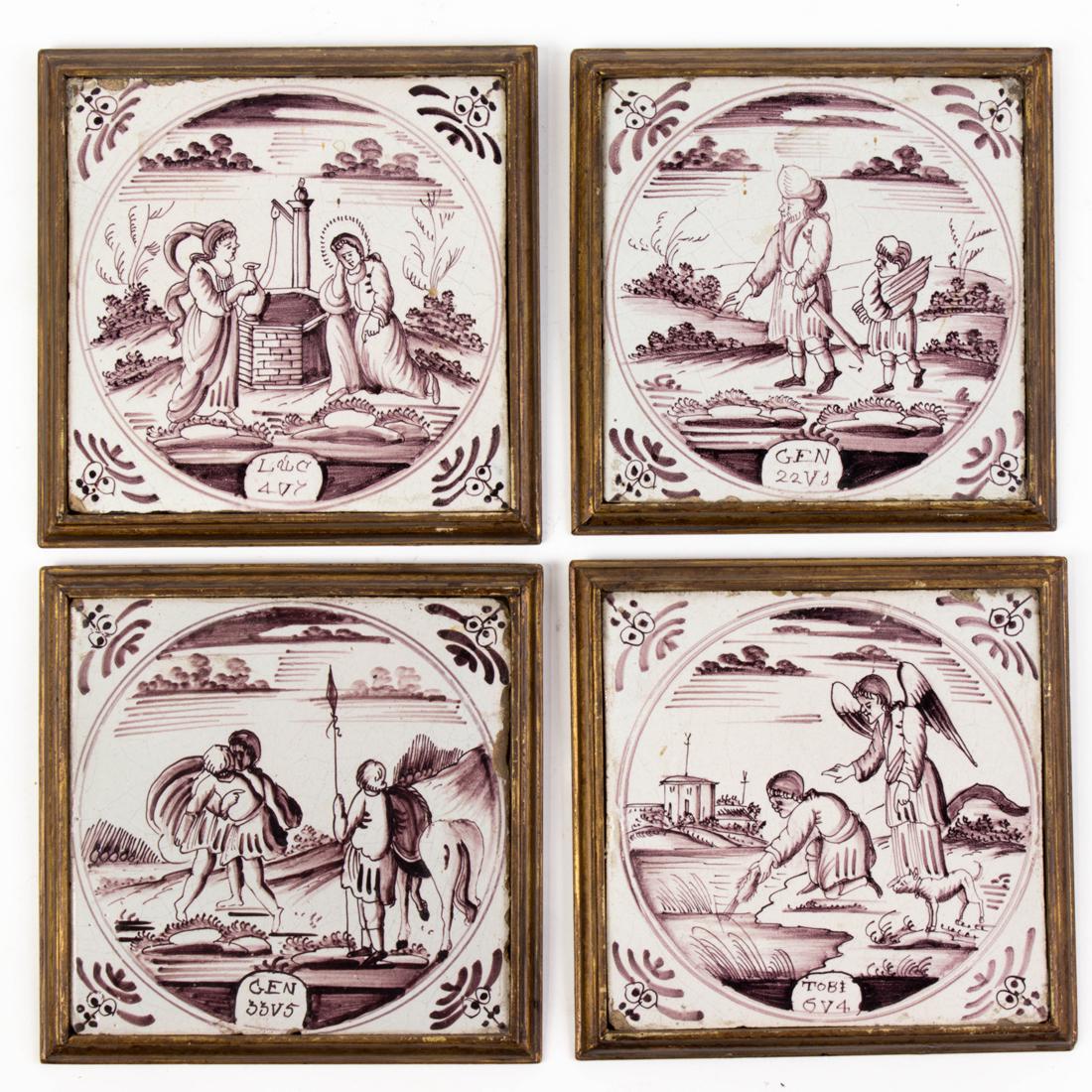 (Lot 4) Delft manganese tiles, 18th century (1 of 1)