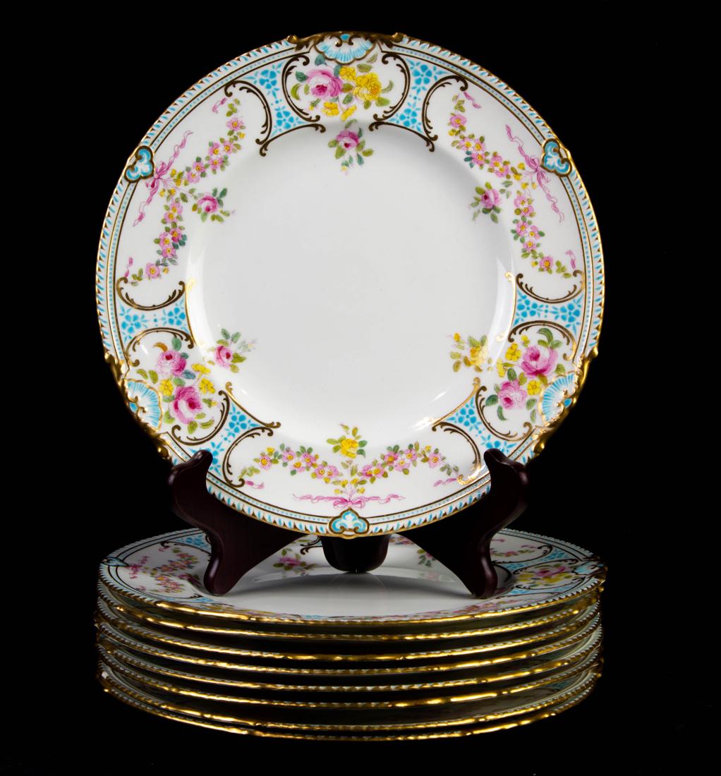(Lot of 10) Royal Crown Derby porcelain plates, late 19th century (1 of 2)