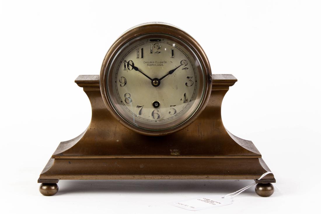 Chelsea Clock Co. bronze tambour mantel clock (1 of 2)