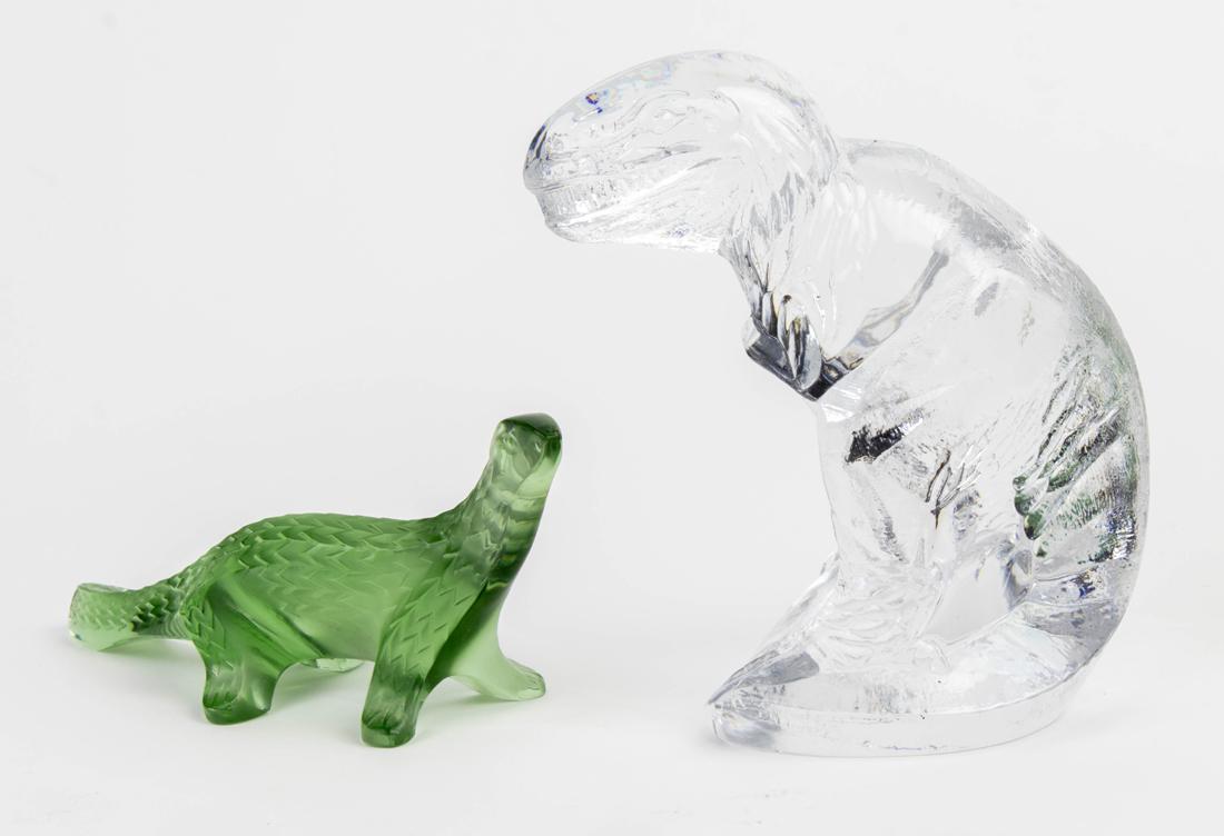 (Lot of 2) Lalique and Kosta glass animals (1 of 3)