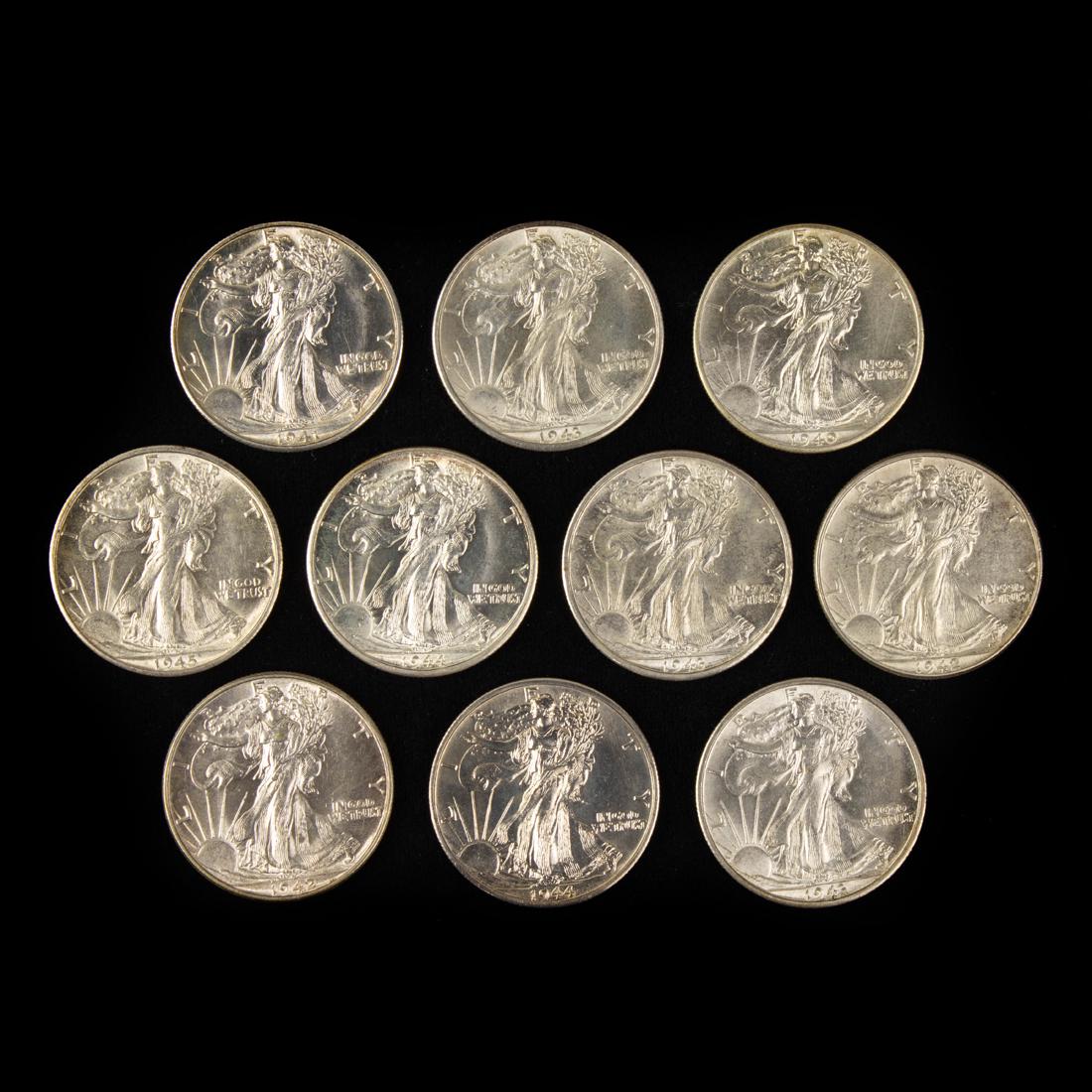 (Lot of 10) Walking Liberty half dollars (1 of 2)