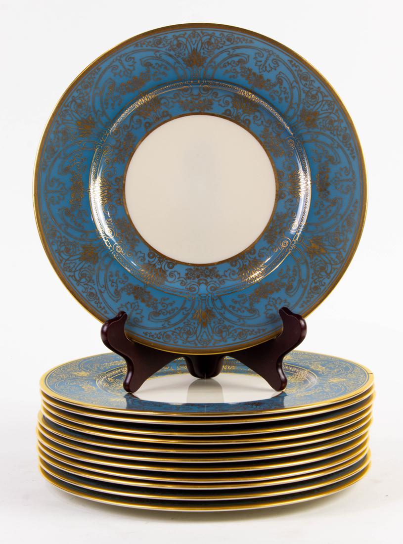 (Lot of 12) Lenox porcelain service plates in pattern 1830/W307F (1 of 2)