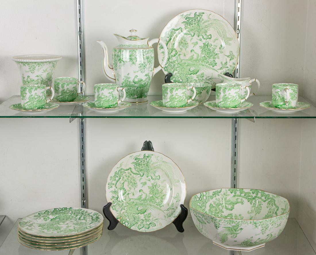 (Lot of 25) Royal Crown Derby porcelain in the Green Aves pattern (1 of 1)
