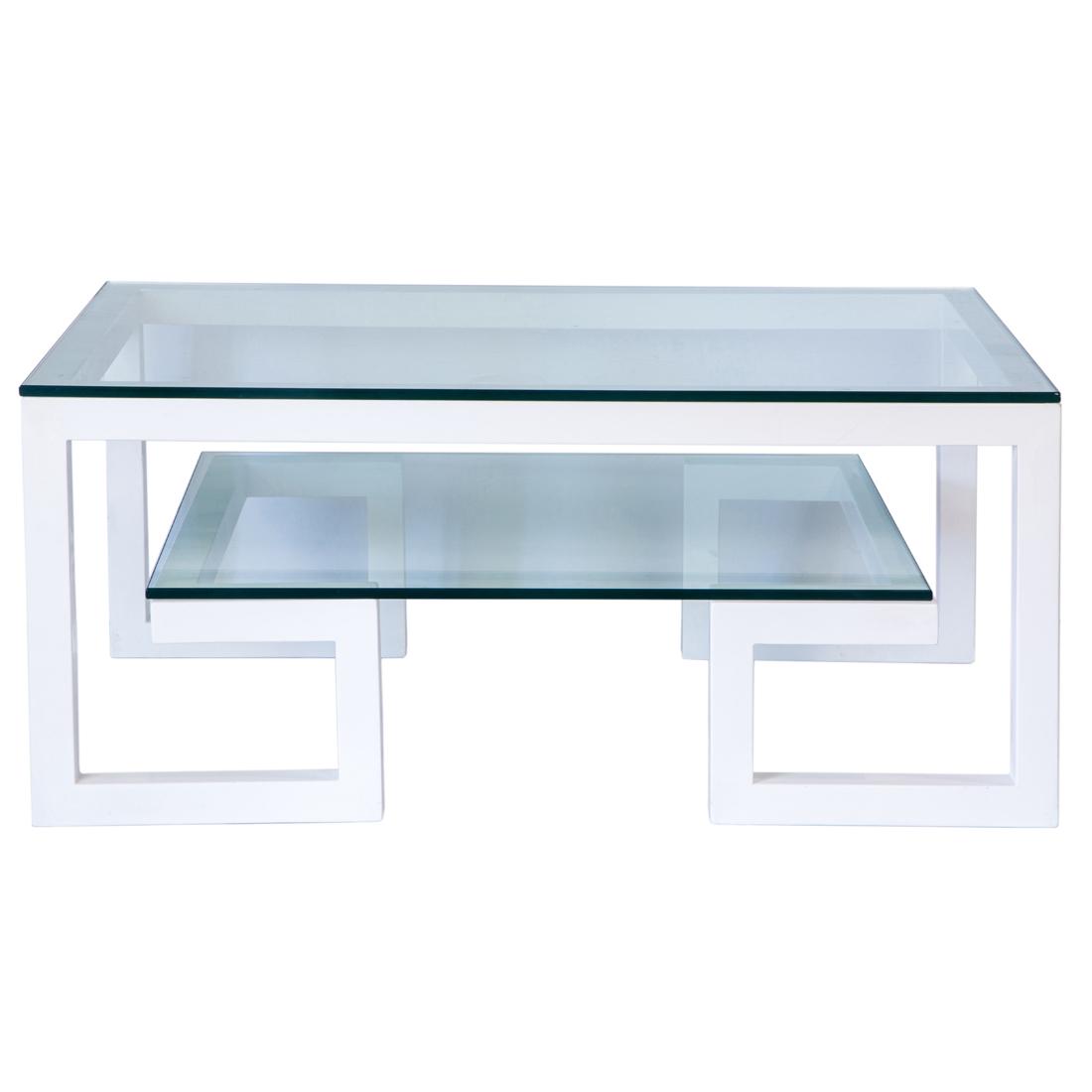 A Contemporary glass top cocktail table (1 of 3)