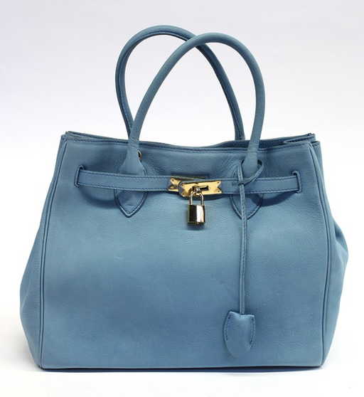 4132 Lederer 34 Cerulean Leather Birkin Bag