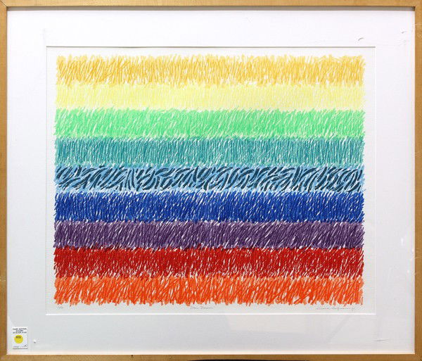 Silkscreen, Arnold Hoffmann Jr., Beau Bocour: Framed silkscreen, ''Beau Bocour,'' by Arnold Hoffmann Jr. (American, 1915-1991), pencil signed, numbered edition of 40 and titled within lower margin, overall: 30''h x 36''w
