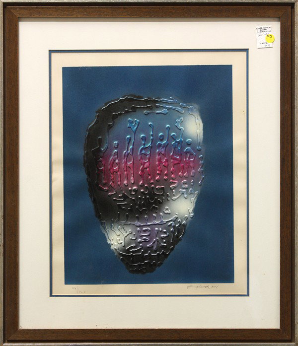 Lithograph, Jean Claude Farhi, Vessel Form: Framed color lithograph, Vessel Form, by Jean Claude Farhi (French, b.1940), pencil signed ''Farhi'' lower right, ed. 24/120, overall: 28.5''h x 24.5''w