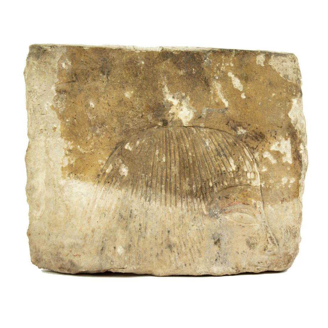 An Egyptian sandstone fragment, possibly Old Kingdom (1 of 2)