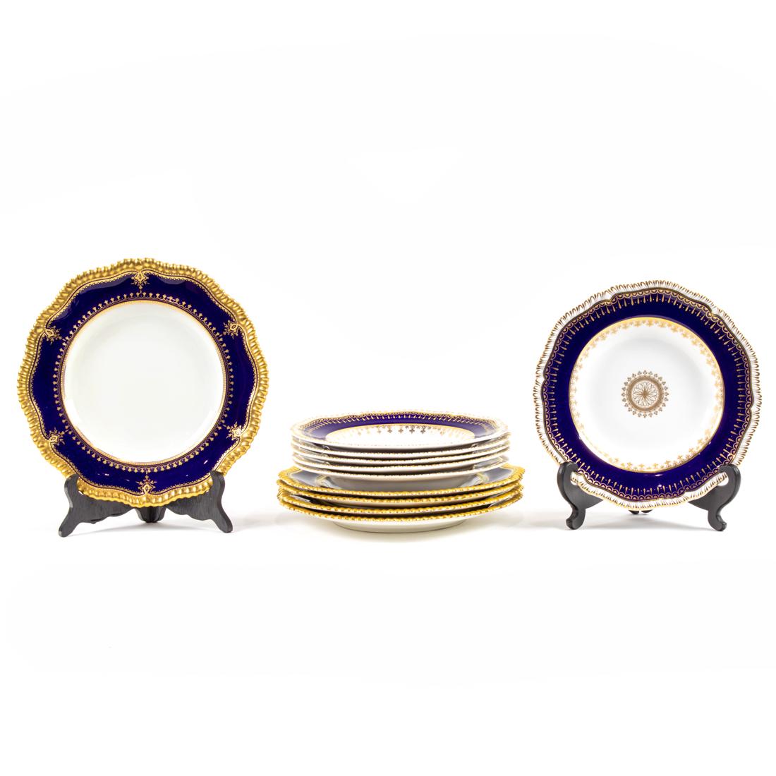 (Lot of 14) Copeland Spode porcelain with cobalt and gilt decorated borders (1 of 7)