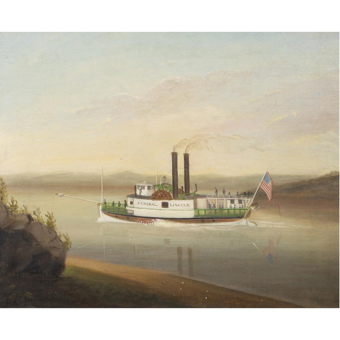 Painting, American Folk Art School (19th century), The General Lincoln (1 of 5)