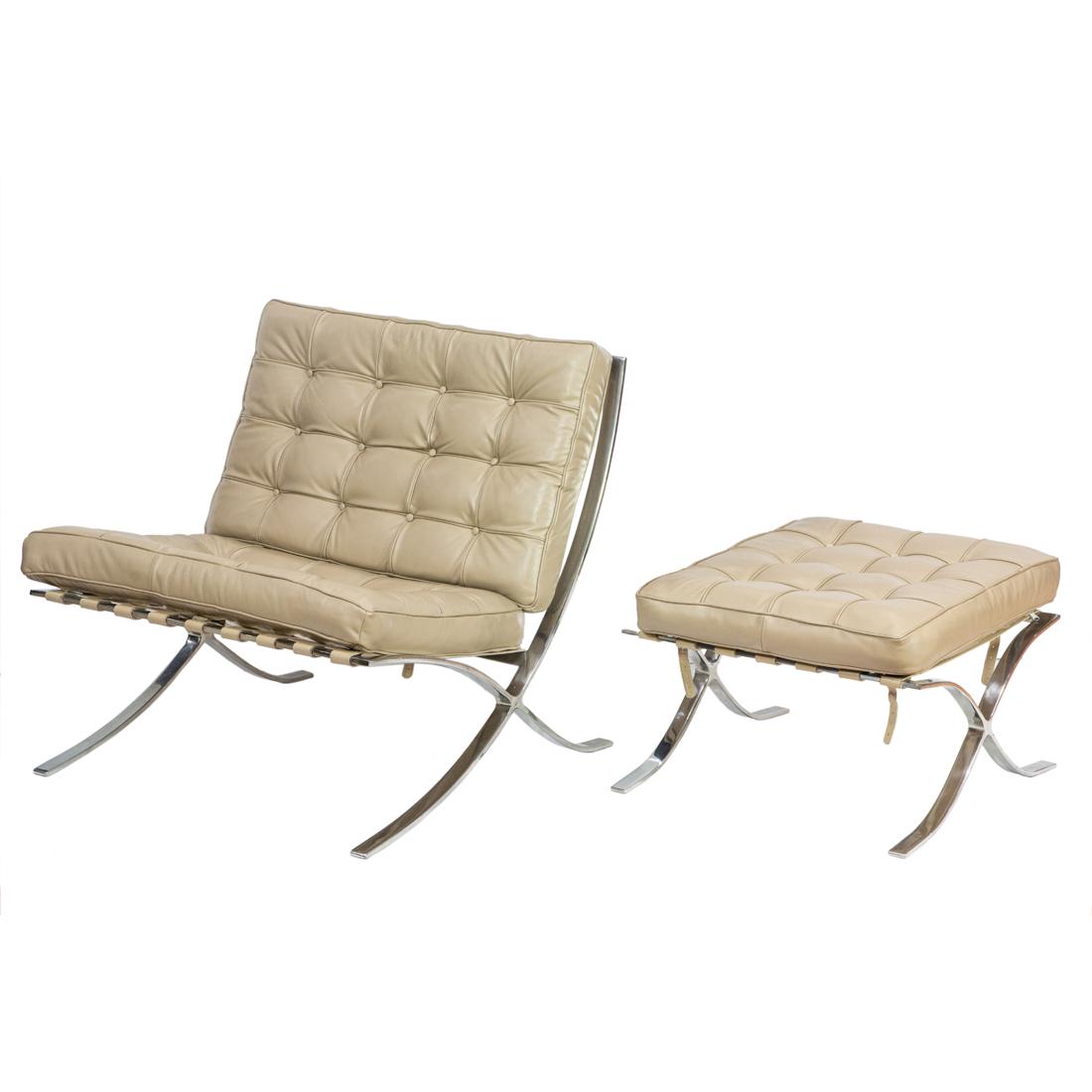 A Mies Van der Rohe style Barcelona chair and ottoman (1 of 3)