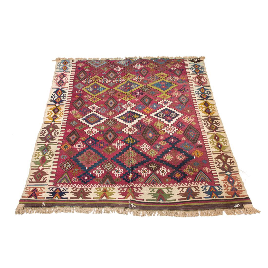 (lot of 2) Persian Kilim rug mounted as a pair of curtains (1 of 8)