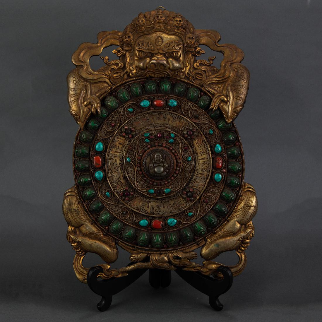 Himalayan gilt bronze mandala (1 of 2)