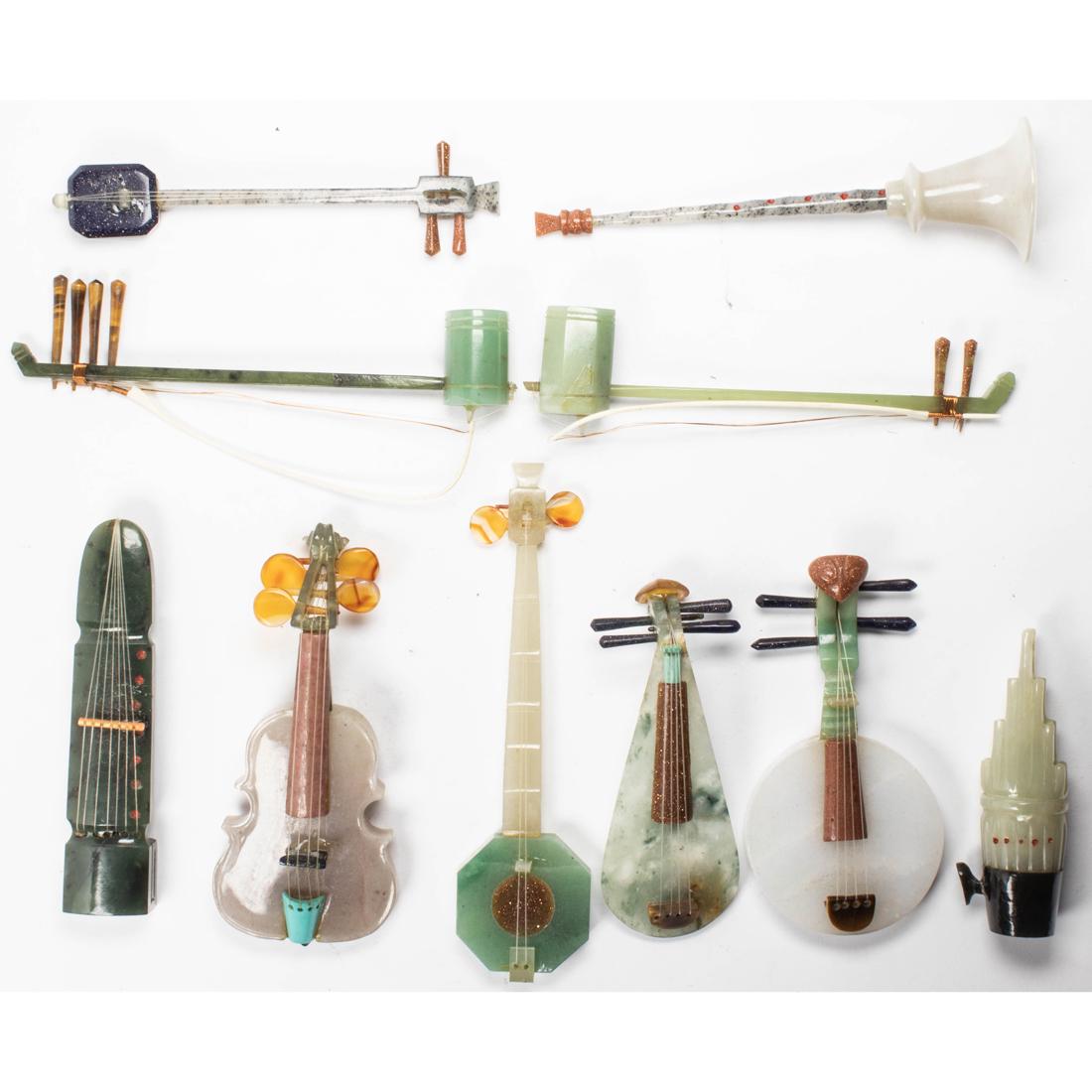 (lot of 10) Chinese hardstone musical insturment model set (1 of 1)