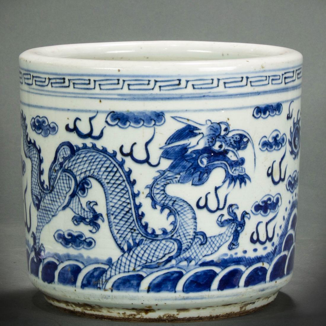 Underglaze blue brush pot (1 of 3)