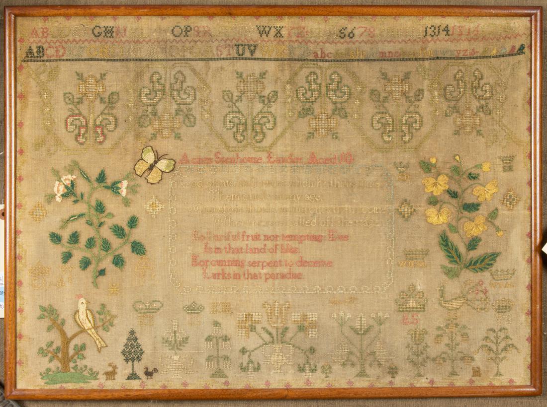 English needlework verse and alphabet sampler (1 of 1)