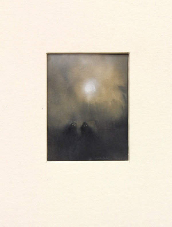 Pastel, Walter Kuhlman, Tree Poem: Unframed (matted) pastel on paper, ''Tree Poem,'' 1990, by Walter Kuhlman (Californian, 1918-2009), pencil signed and dated ''Walter Kuhlman, 1990'' lower right, titled verso, sight: 5''h x 3.75''w, o