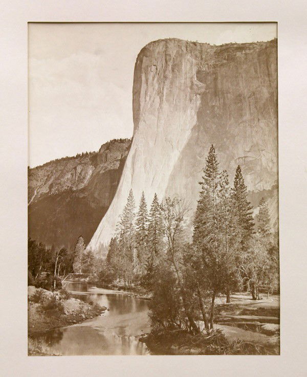 Photograph, Carleton Watkins, El Capitan: Unframed albumen print, ''El Capitan'', circa 1870, by Carleton E. Watkins (American, 1829-1916), unsigned, print: 20''h x 15''w