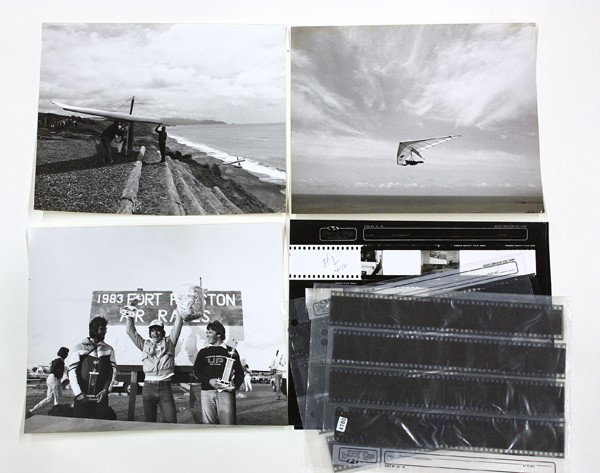 Photographs and negatives by Leroy Grannis: Assorted Hand-Gliding photographs and negatives including; 1980-1982 and 1985 Grouse Mountain Winners, 1981-1982 Nationals, 1981 Telluride Winners, 1981-1983 Western Regions, and 1987 Tamarack Seawall