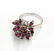 556: Ruby diamond cluster dinner ring white gold