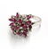 556: Ruby diamond cluster dinner ring white gold - 2
