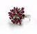 556: Ruby diamond cluster dinner ring white gold - 3