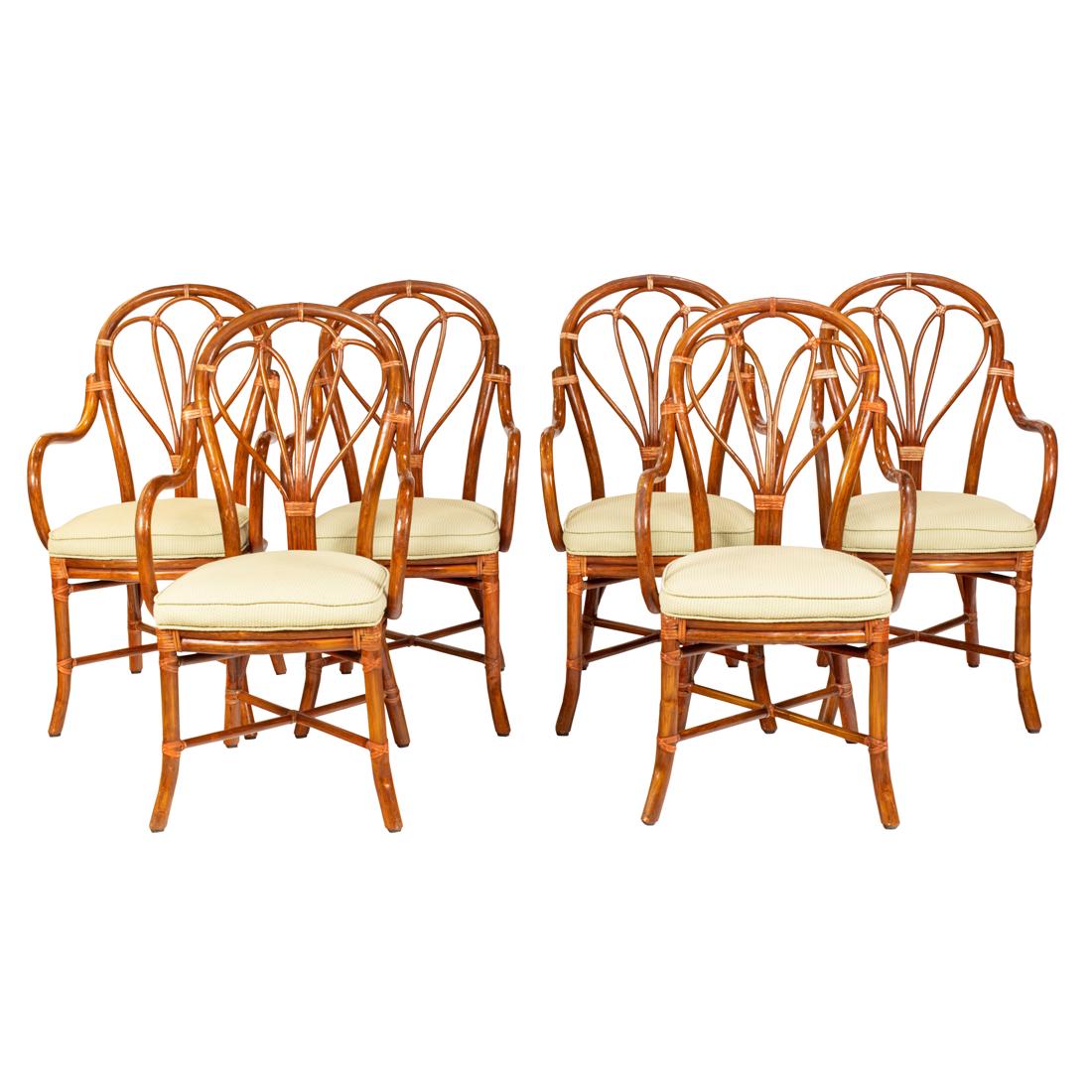 (lot of 6) McGuire, San Francisco rattan dining chairs (1 of 3)