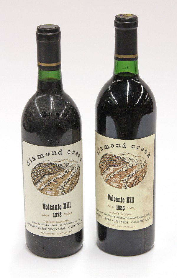 Diamond Creek Cabernet Sauvignon: (lot of 2) One bottle of 1978 and one bottle of 1985 Diamond Creek Volcanic Hill Cabernet Sauvignon, Napa Valley, 750ml