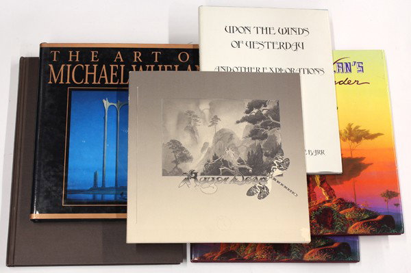 Group of six signed illustrator books: (lot of 6) Associated autographed and inscribed illustrator books, including The Art of Michael Whelan, Scenes / Visions, 1993, Bantam Books; The Art of Alex Nino, Satans Tears, No. 59 of 1000, 1977, 