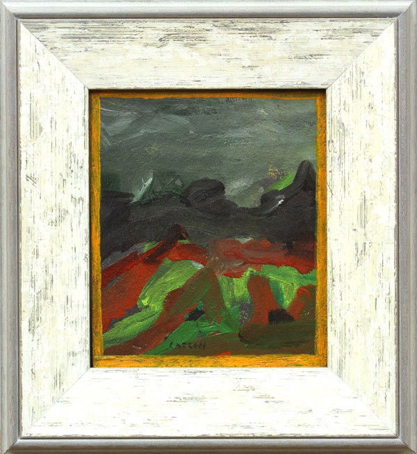 Painting, Attributed to Blanche Lazzell, Abstract: Framed oil on board, Abstract Landscape Study, attributed to Blanche Lazzell (American, 1878-1956), bears signature lower left/center, board: 7''h x 6''w, overall: 11''h x 10''w. Provenance: Jim Slaug