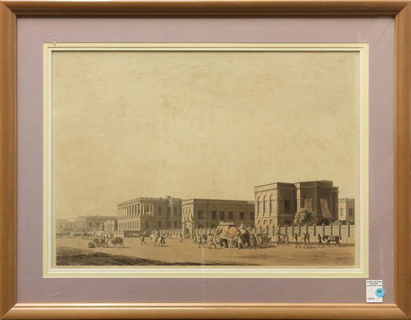 Pair of prints, Thomas and William Daniell: (Lot of 2) Framed aquatints, Egyptian Street Scenes, by Thomas and William Daniell (British, 19th century), plates No. III and VI, sight: 17.25''h x 24.25''w, overall: 25.5''h x 32.5''w