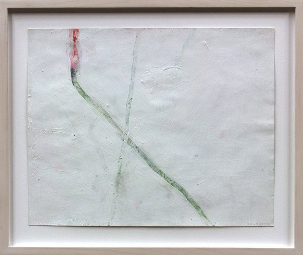 Painting, Raymond Jennings Saunders, Abstract: Framed oil on paper, White Out, by Raymond Jennings Saunders (Californian, b. 1934), signed ''Saunders'' lower right, paper: 10.75''h x 13.5''w, overall: 14.25''h x 16.75''w