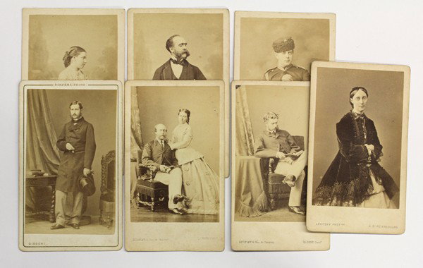 Cartes de visite, Disderi, European Royalty: (lot of 6) Cartes de visite by Disderi and Levitsky depicting European royalty including: Friedrich Wilhelm, the Duke of Mecklenburg (1819-1904) (note: the sitters eyes are closed as the exposure time