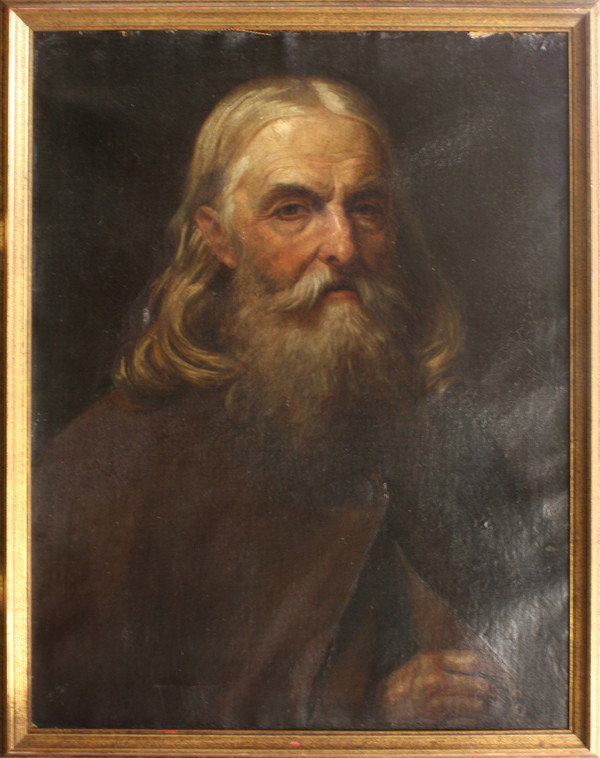Painting, Portrait, 19th c.: Framed oil on canvas, Portrait of a Man, Continental School (19th century), unsigned, overall: 27.25''h x 21.5''w
