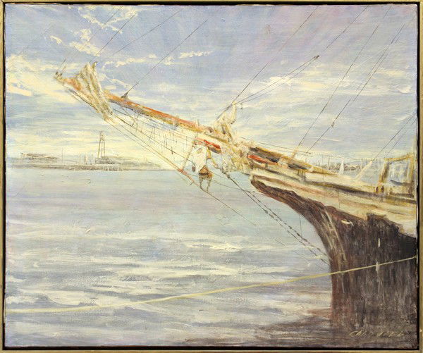 Painting, Frank Caldwell: Framed oil on canvas, ''The Painter'', by Frank Caldwell (California, 1912-2002), signed ''Caldwell'' lower right, title label affixed verso, overall: 31''h x 37''w