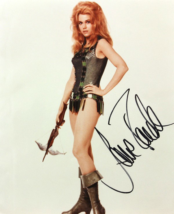 Female movie star autographed photographs: (lot of 8) Associated female movie star autographed photographs, includes four photographs of Jane Fonda, two photographs of Sophia Loren, two photographs of Ursula Andress, all photographs 10'' x 8''