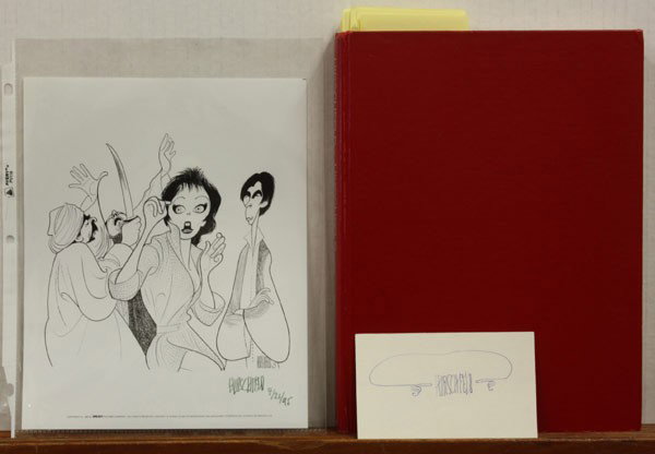 Autographed Hirschfeld book: (lot of 3) Hirschfeld autographed book, the book includes many autographs next to the illustration, autographs includes Lynn Redgrave, Raul Julia, Carol Kane, Christopher Lloyd, Fritz Weaver, Carol Ch