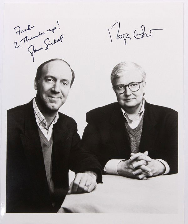 Autographed movie star photographs: (lot of 20) Associated autographed movie star photographs, including, Siskel and Ebert, Franc D'Ambrosio, Carol Burnett, Stephen King, Robert Stack, Julie Harris, Mary Steenburgen, James Earl Jones, G